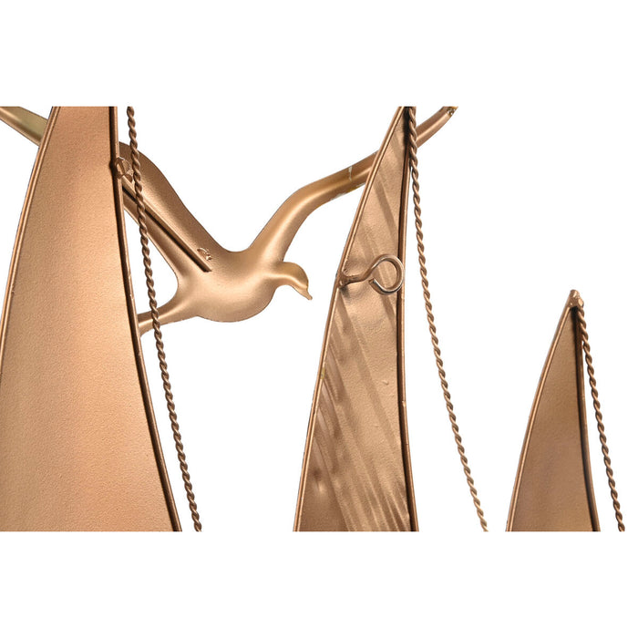 Decorațiune de Perete Home ESPRIT Albastru Auriu* Bărci cu Pânze 117,5 x 5 x 58 cm