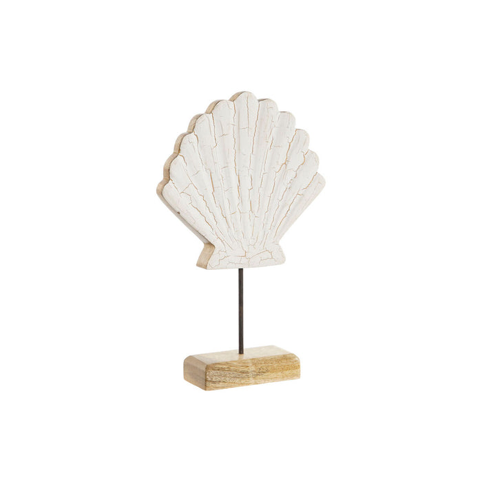 Figură Decorativă Home ESPRIT Alb Natural Scoică Mediterană 18 x 5 x 28 cm