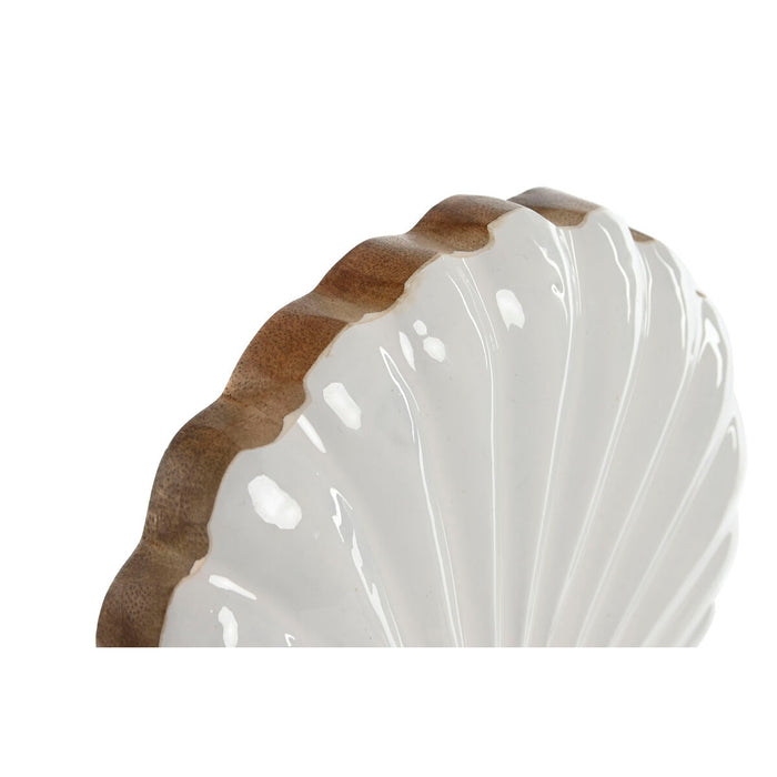 Figură Decorativă Home ESPRIT Alb Natural Scoică Mediterană 17 x 5 x 29 cm