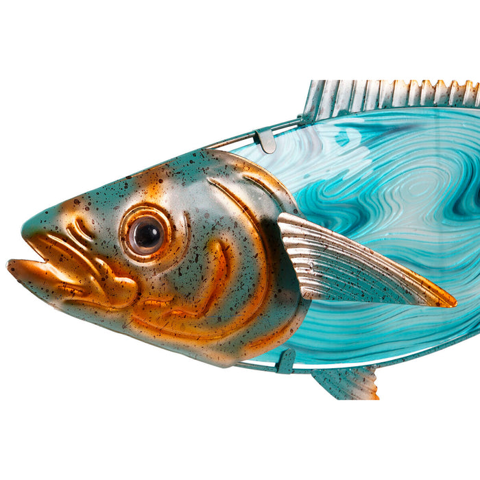 Decorațiune de Perete Home ESPRIT Albastru Multicolor Auriu* Pește Mediterană 70 x 4,5 x 25,5 cm (2 Unități)