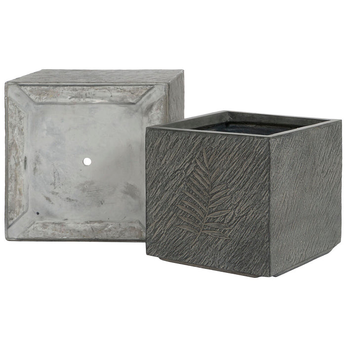 Set de jardiniere Home ESPRIT Gri închis Fibră de Sticlă Magneziu 44,5 x 44,5 x 43 cm (3 Unități)