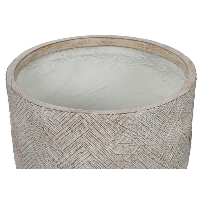 Set de jardiniere Home ESPRIT Bej Fibră de Sticlă Magneziu 44,5 x 44,5 x 43 cm (3 Unități)