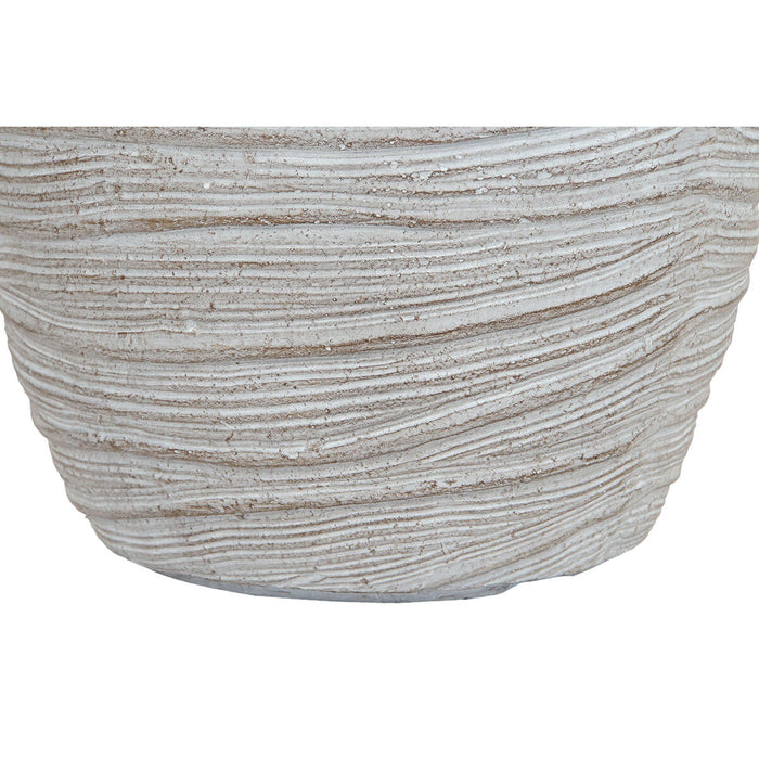 Set de jardiniere Home ESPRIT Bej Fibră de Sticlă Magneziu 45 x 45 x 43 cm (3 Unități)