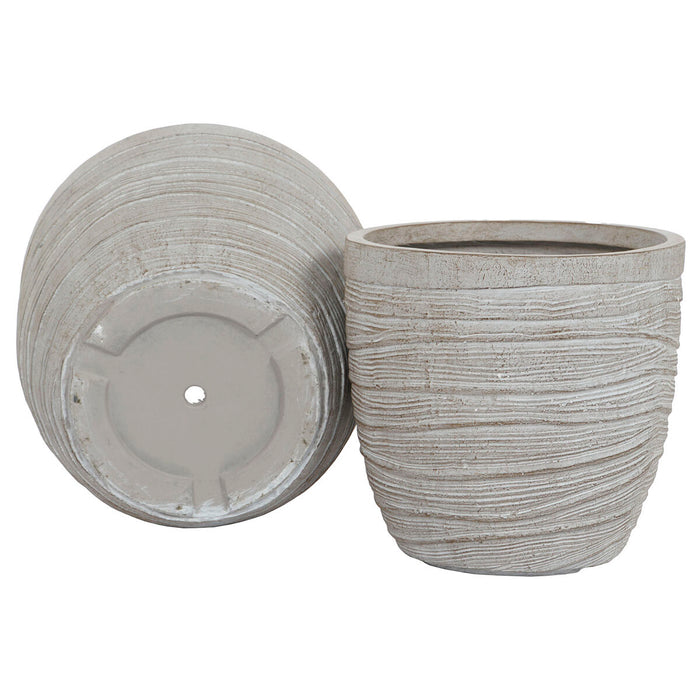 Set de jardiniere Home ESPRIT Bej Fibră de Sticlă Magneziu 45 x 45 x 43 cm (3 Unități)