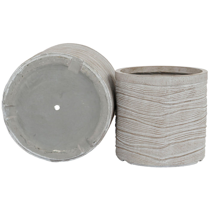 Set de jardiniere Home ESPRIT Bej Fibră de Sticlă Magneziu 44,5 x 44,5 x 44 cm (3 Unități)
