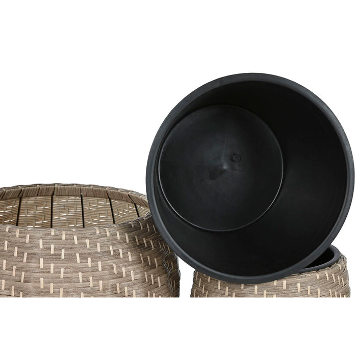 Set de jardiniere Home ESPRIT polipropilenă Ratan 49 x 49 x 36 cm
