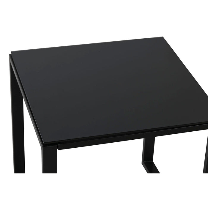 Set de Masă cu 2 Scaune Home ESPRIT Negru Oțel 59 x 61,5 x 74 cm
