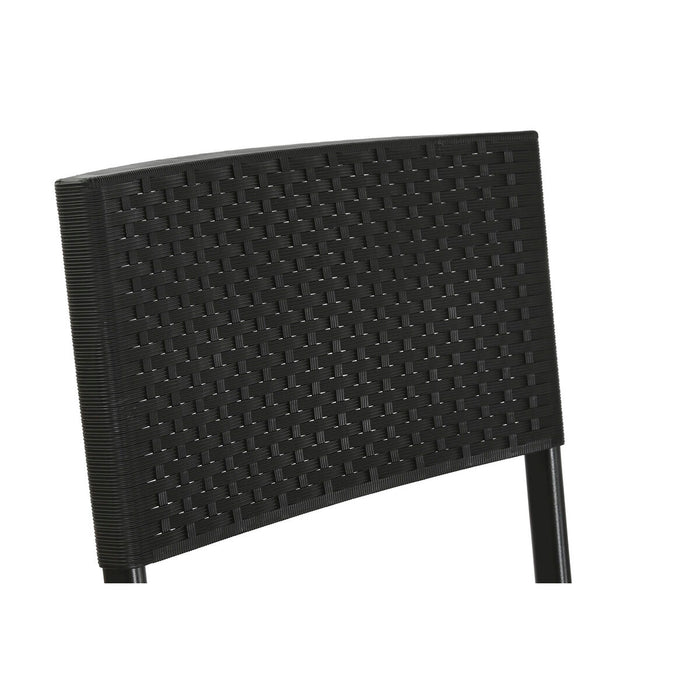 Set de Masă cu 2 Scaune Home ESPRIT Negru Oțel ratan sintetic 58 x 58 x 71,5 cm