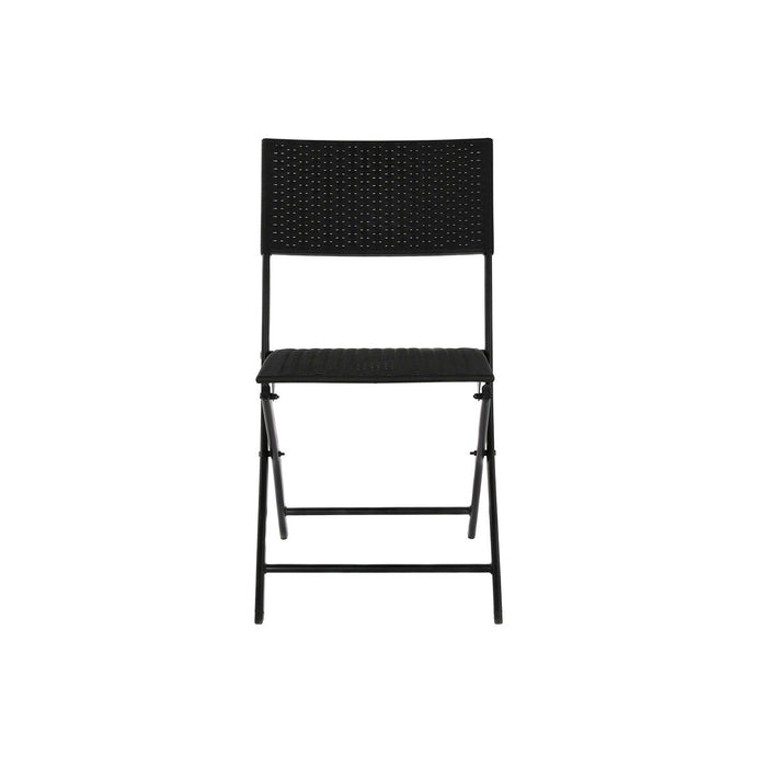 Set de Masă cu 2 Scaune Home ESPRIT Negru Oțel ratan sintetic 58 x 58 x 71,5 cm