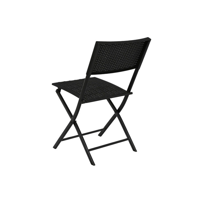 Set de Masă cu 2 Scaune Home ESPRIT Negru Oțel ratan sintetic 58 x 58 x 71,5 cm