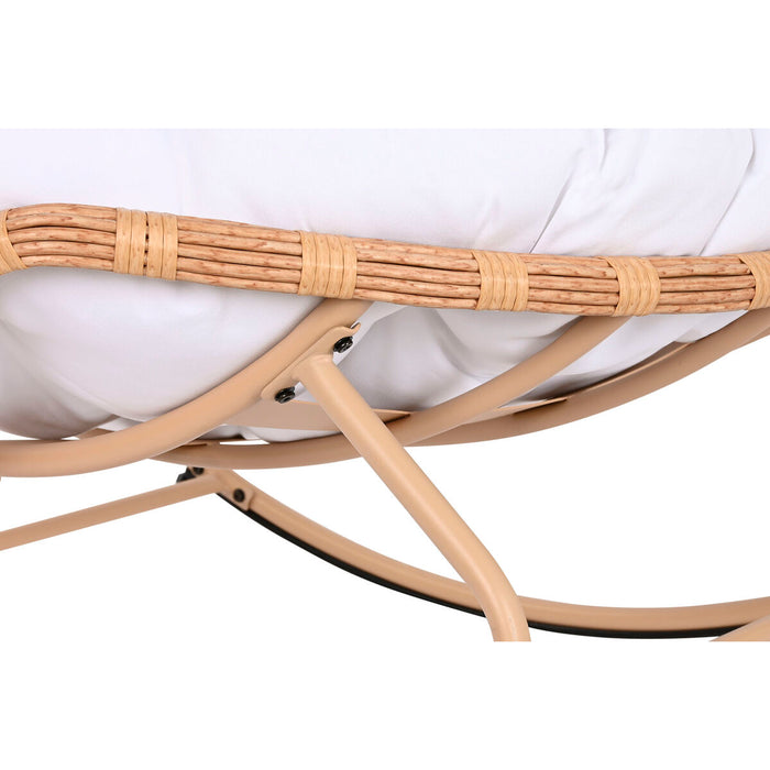Scaun Balansoar Home ESPRIT Alb Maro Oțel 108 x 108 x 80 cm