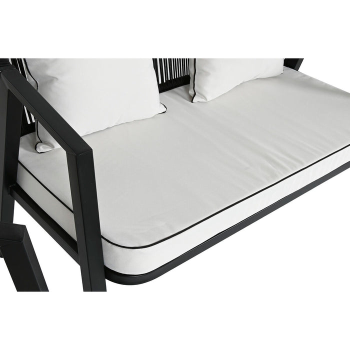 Set masă cu Trei scaune Home ESPRIT Negru Geam Oțel 123 x 66 x 72 cm