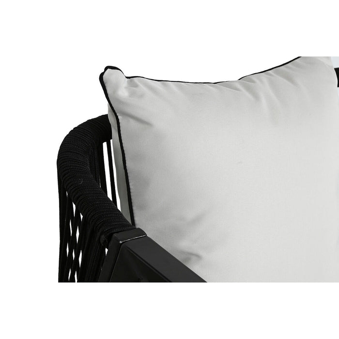 Set masă cu Trei scaune Home ESPRIT Negru Geam Oțel 123 x 66 x 72 cm