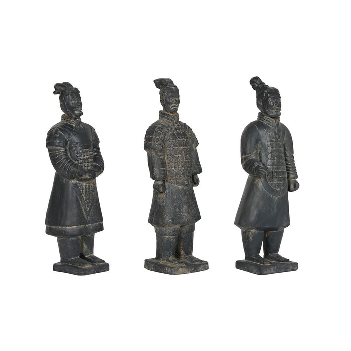 Figură Decorativă Home ESPRIT Gri Războinic 18,5 x 16,5 x 57 cm (3 Unități)