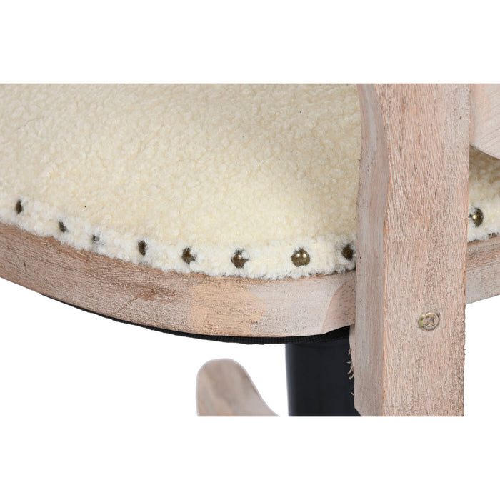 Scaun de Birou Home ESPRIT Alb Natural 52 x 50 x 98 cm 63 X 66 X 90 cm