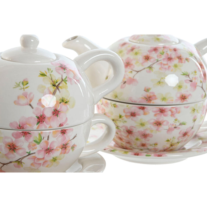 Ceainic Home ESPRIT Alb Roz Roz deschis Dolomite 750 ml (2 Unități)