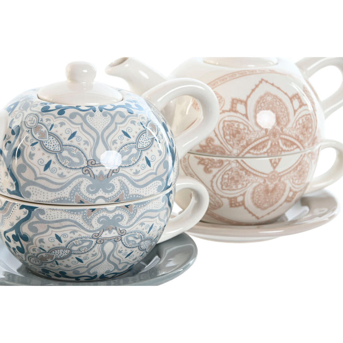 Ceainic Home ESPRIT Albastru Alb Bej Roz deschis Dolomite 750 ml (2 Unități)