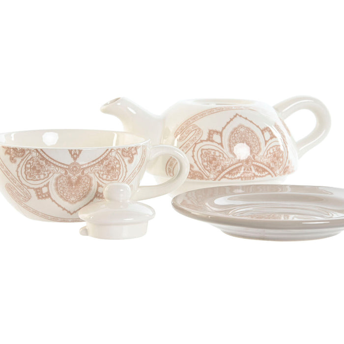 Ceainic Home ESPRIT Albastru Alb Bej Roz deschis Dolomite 750 ml (2 Unități)