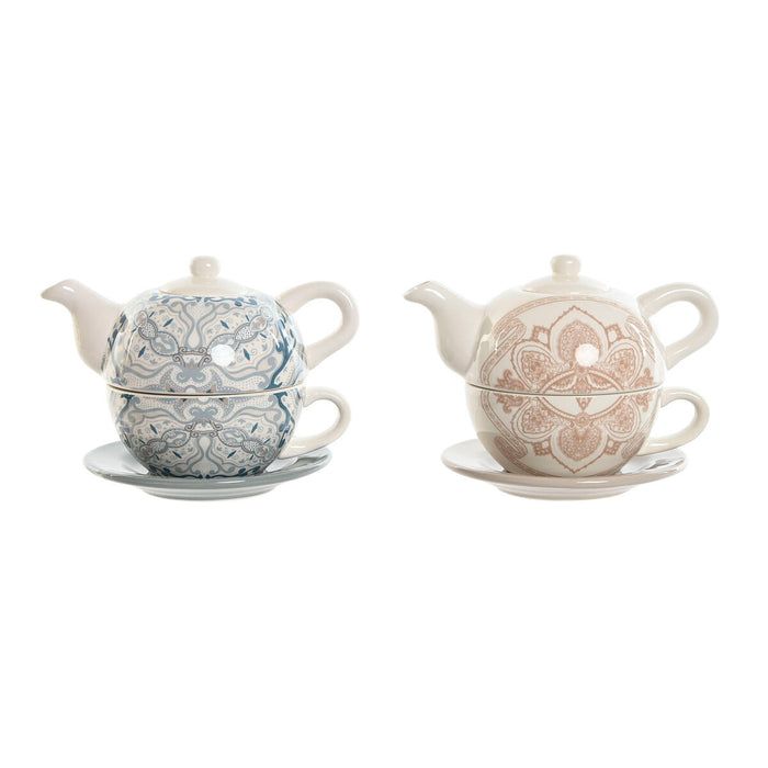 Ceainic Home ESPRIT Albastru Alb Bej Roz deschis Dolomite 750 ml (2 Unități)