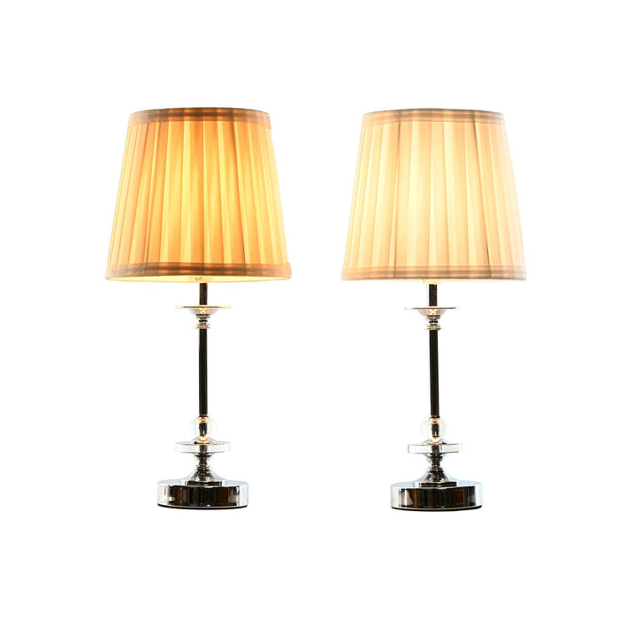 Lampă de masă Home ESPRIT Alb Bej Metal 25 W 220 V 20 x 20 x 43 cm (2 Unități)