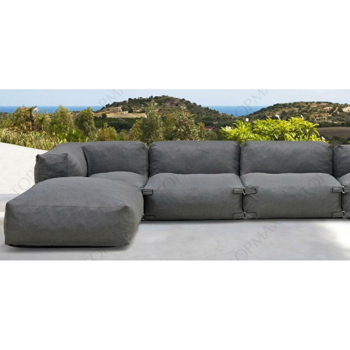Puff Home ESPRIT Gri 87 x 87 x 32 cm