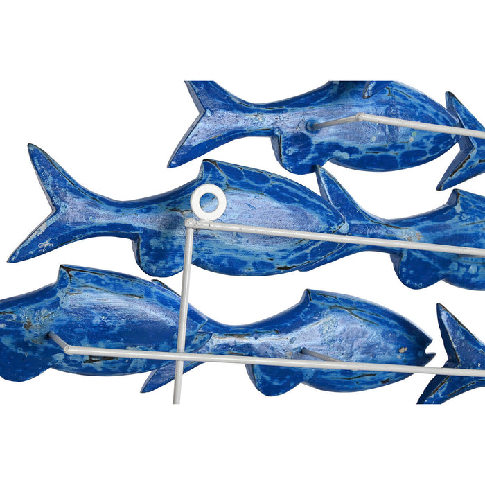 Decorațiune de Perete Home ESPRIT Mediterană Pești 89 x 10 x 65 cm