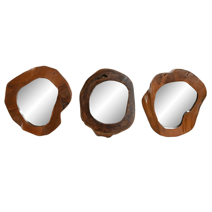 Oglindă de perete Home ESPRIT Natural Tec Mediterană 34 x 4 x 32 cm (3 Unități)