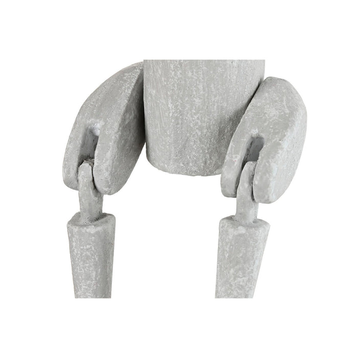 Figură Decorativă Home ESPRIT Gri Rață 16 x 14 x 42 cm (2 Piese)