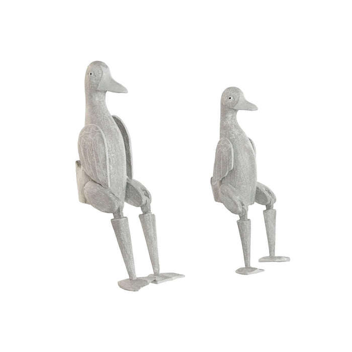 Figură Decorativă Home ESPRIT Gri Rață 16 x 14 x 42 cm (2 Piese)