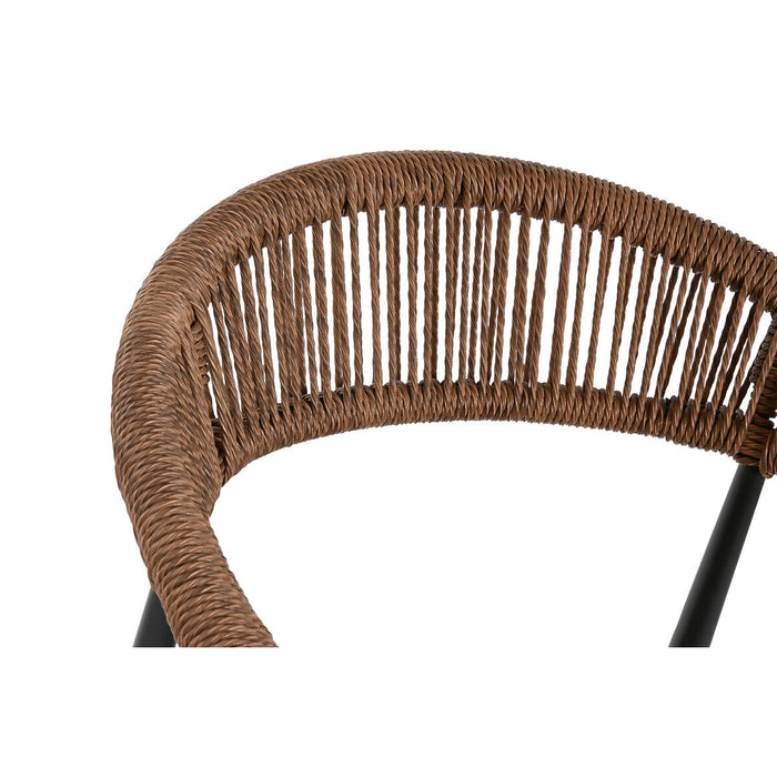 Scaun Home ESPRIT Maro Negru Aluminiu Ratan 56 x 60 x 78 cm