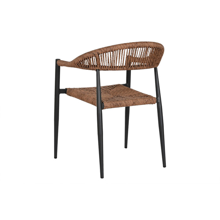 Scaun Home ESPRIT Maro Negru Aluminiu Ratan 56 x 60 x 78 cm