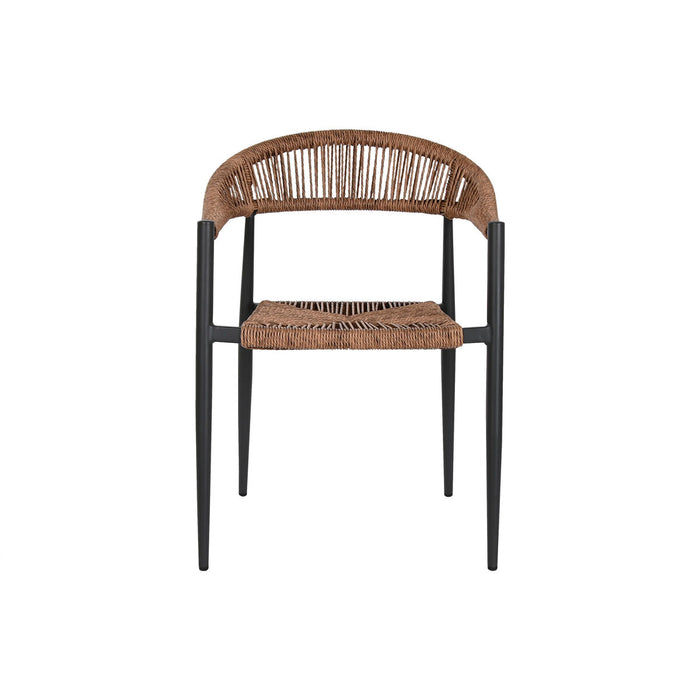 Scaun Home ESPRIT Maro Negru Aluminiu Ratan 56 x 60 x 78 cm
