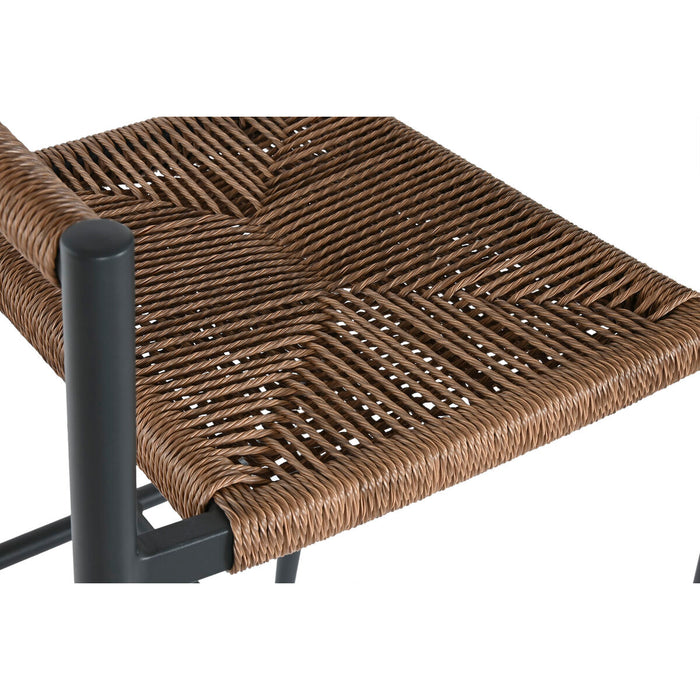 Taburet Home ESPRIT Maro Negru Aluminiu Ratan 52 x 55 x 105 cm