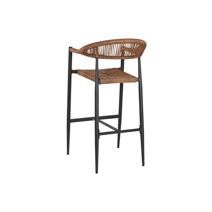 Taburet Home ESPRIT Maro Negru Aluminiu Ratan 52 x 55 x 105 cm