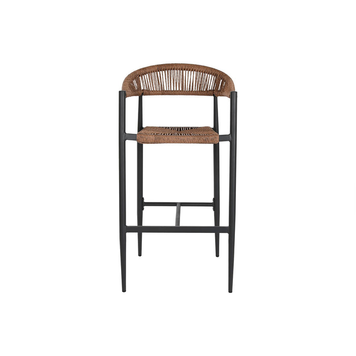 Taburet Home ESPRIT Maro Negru Aluminiu Ratan 52 x 55 x 105 cm