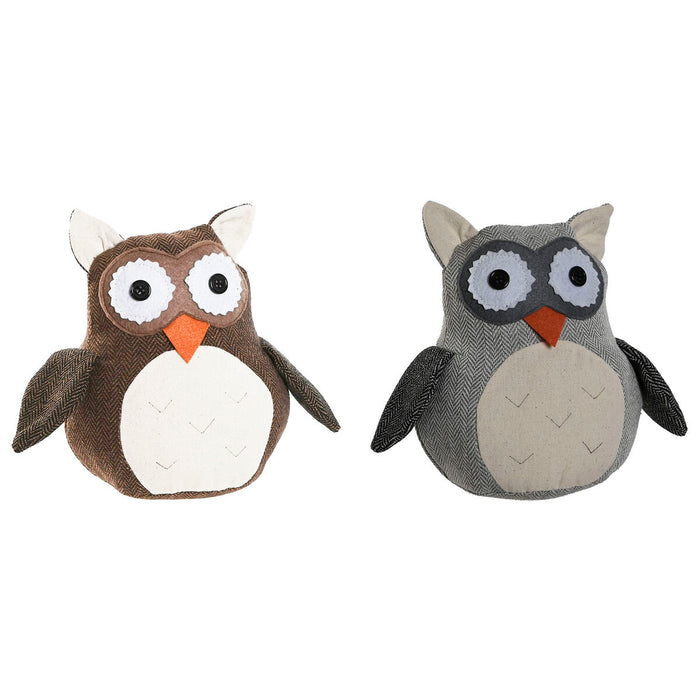 Opritor de ușă Home ESPRIT Nisip 25 x 12 x 20 cm Bufniță (2 Unități)