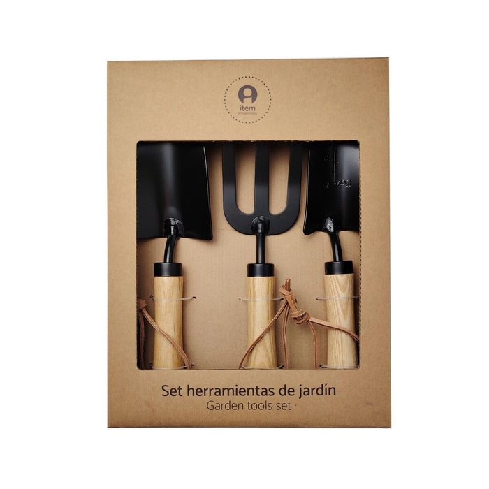 Kit de unelte de grădină Home ESPRIT 3 Piese Maro Negru Oțel