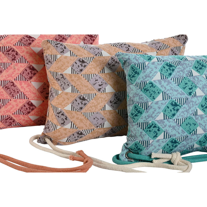 Pernă Home ESPRIT Maro Turquoise Coral 30 x 10 x 20 cm (3 Unități)
