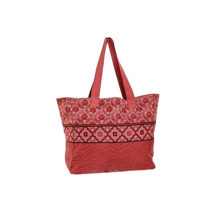 Geantă Damă Home ESPRIT Roșu Verde Coral 55 x 14 x 35 cm (3 Unități)