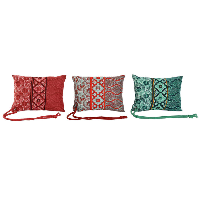 Pernă Home ESPRIT Roșu Verde Coral 30 x 10 x 20 cm (3 Unități)