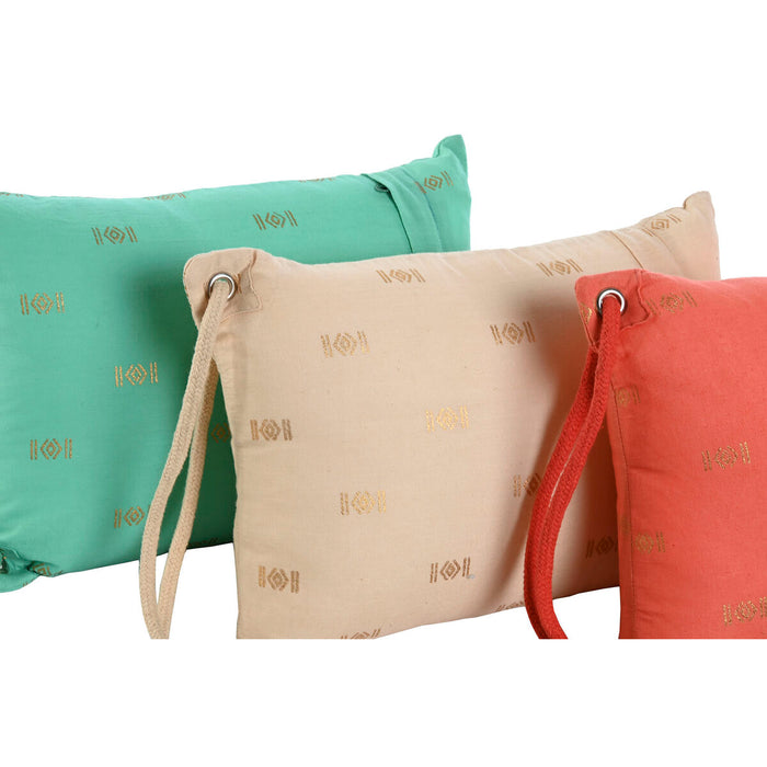 Pernă Home ESPRIT Verde Bej Coral 30 x 10 x 20 cm (3 Unități)