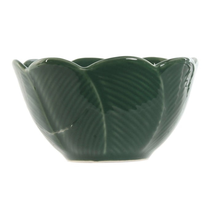 Set de Aperitiv Home ESPRIT Verde Verde inchis Bambus Porțelan Tropical 4 Piese 32 x 10 x 7 cm (2 Unități)