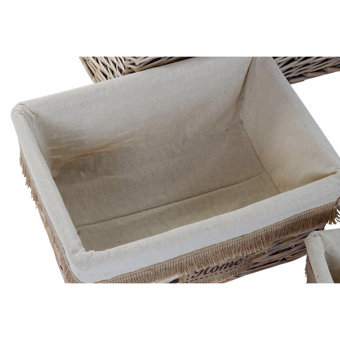 Set de Coșuri Home ESPRIT Maro Natural 47 x 35 x 56 cm (5 Piese)