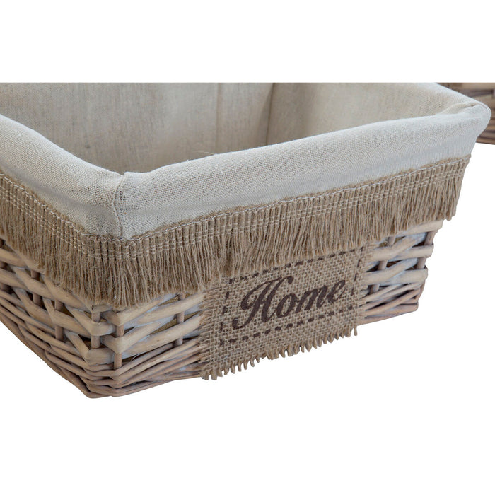 Set de Coșuri Home ESPRIT Maro Natural 48 x 40 x 22 cm (5 Piese)