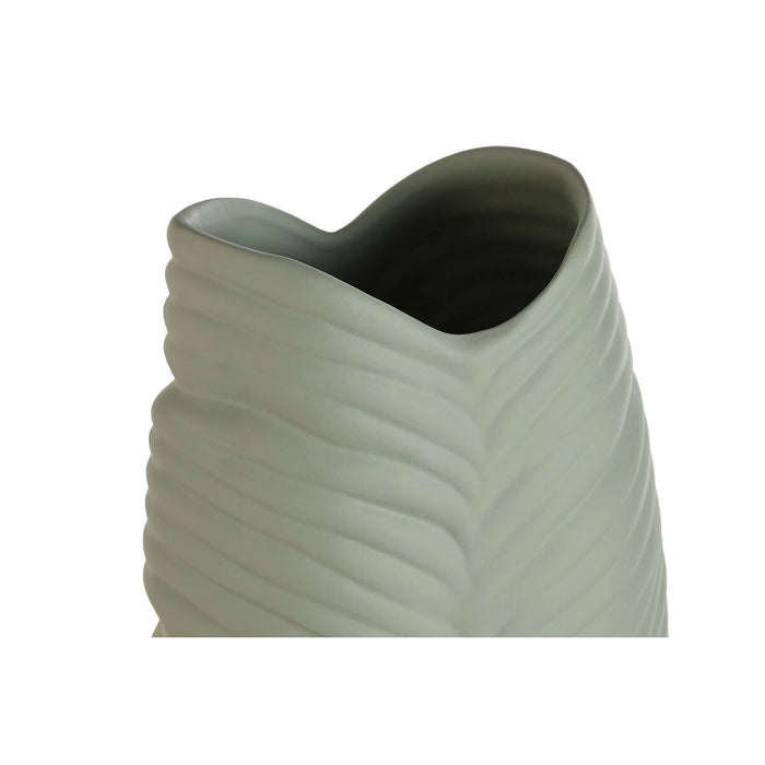 Vază Home ESPRIT Verde Gresie Tropical Frunza a unei plante 33 x 10 x 70 cm
