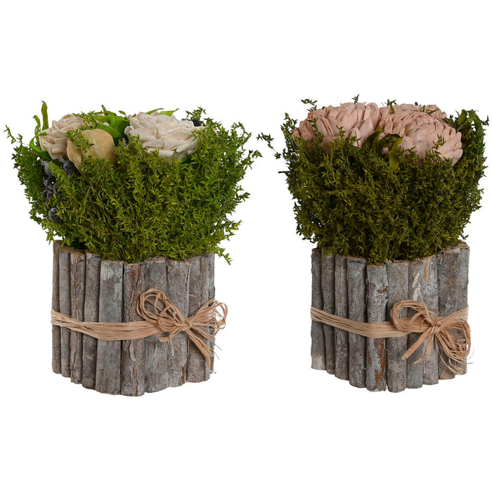Plantă decorativă Home ESPRIT Floare 18 x 18 x 24 cm (2 Unități)