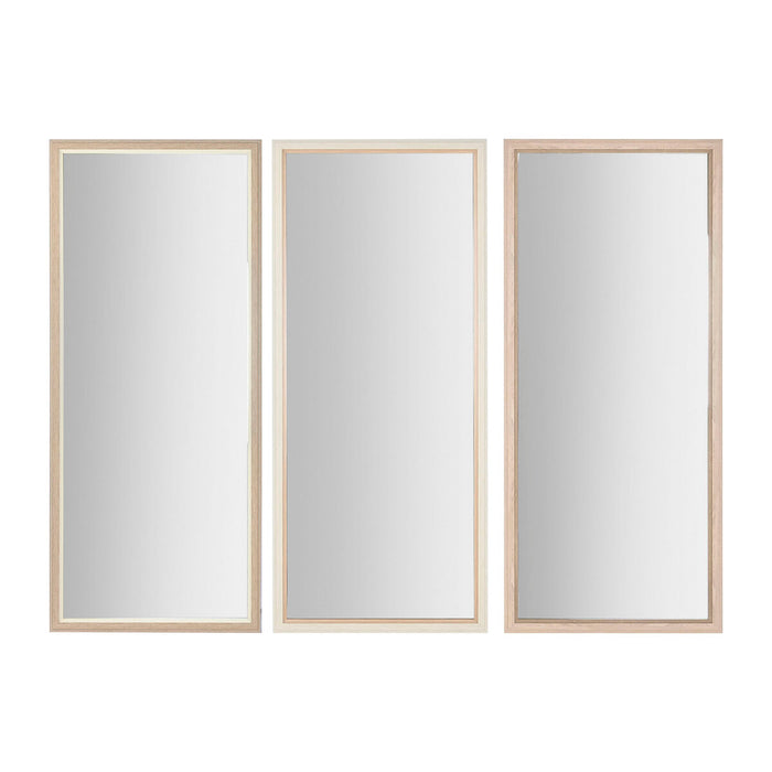 Oglindă de perete Home ESPRIT Alb Maro Bej Gri Geam polistiren 67 x 2 x 156 cm (4 Unități)