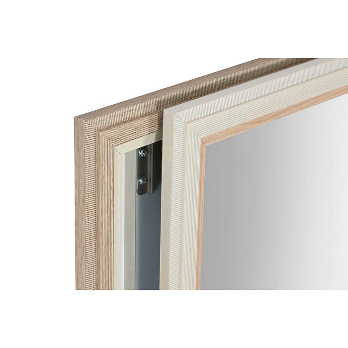 Oglindă de perete Home ESPRIT Alb Maro Bej Gri Geam polistiren 70 x 2 x 97 cm (4 Unități)