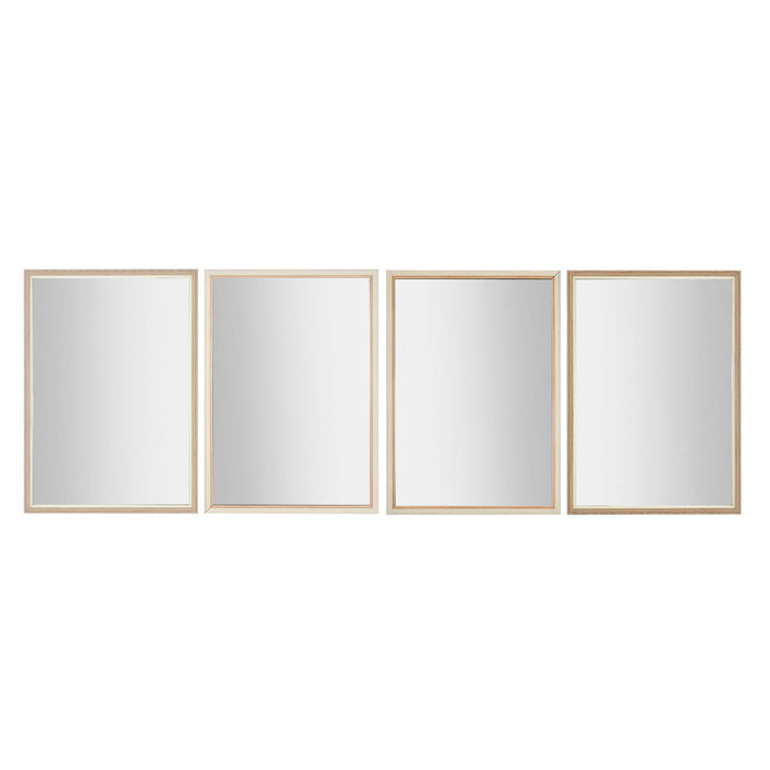 Oglindă de perete Home ESPRIT Alb Maro Bej Gri Geam polistiren 70 x 2 x 97 cm (4 Unități)