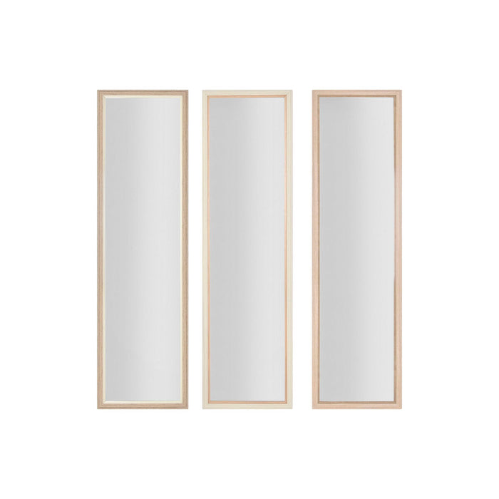 Oglindă de perete Home ESPRIT Alb Maro Bej Gri Geam polistiren 35 x 2 x 132 cm (4 Unități)